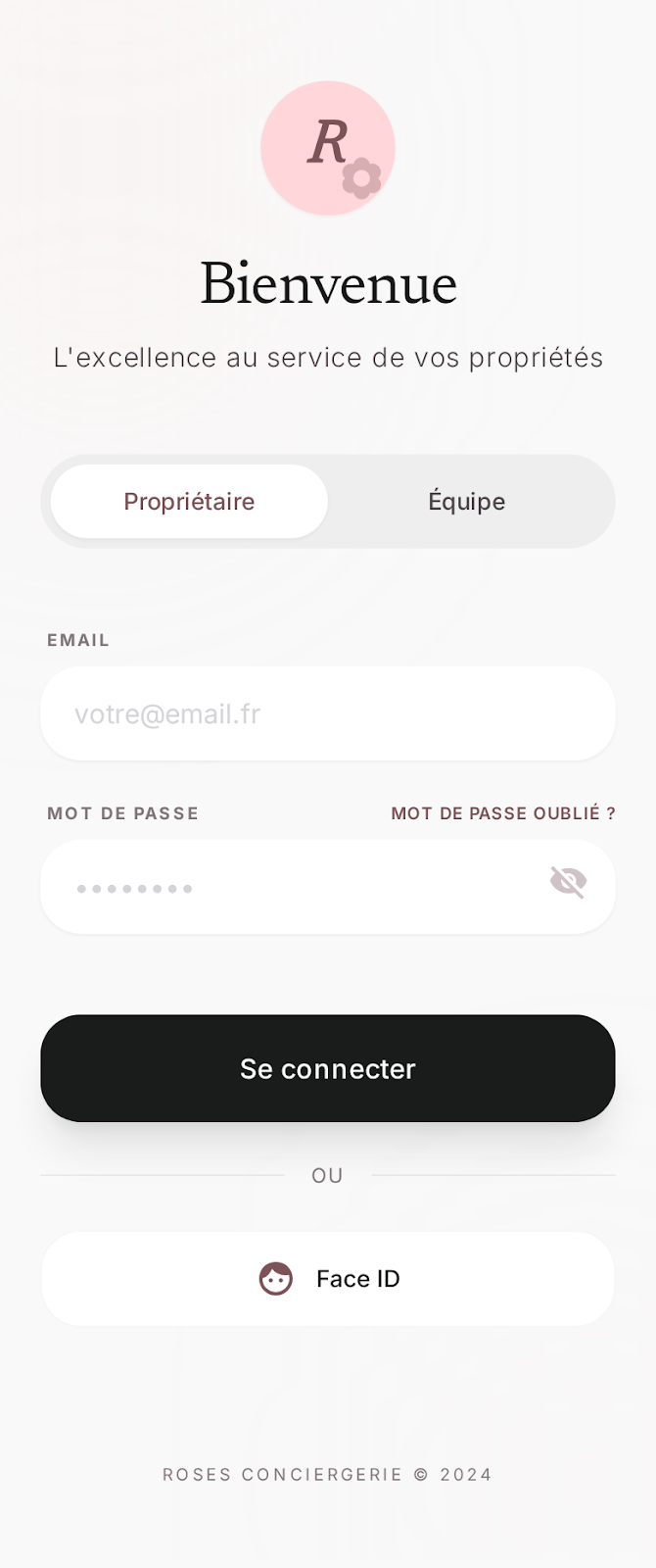 Réservation salons, écran 1