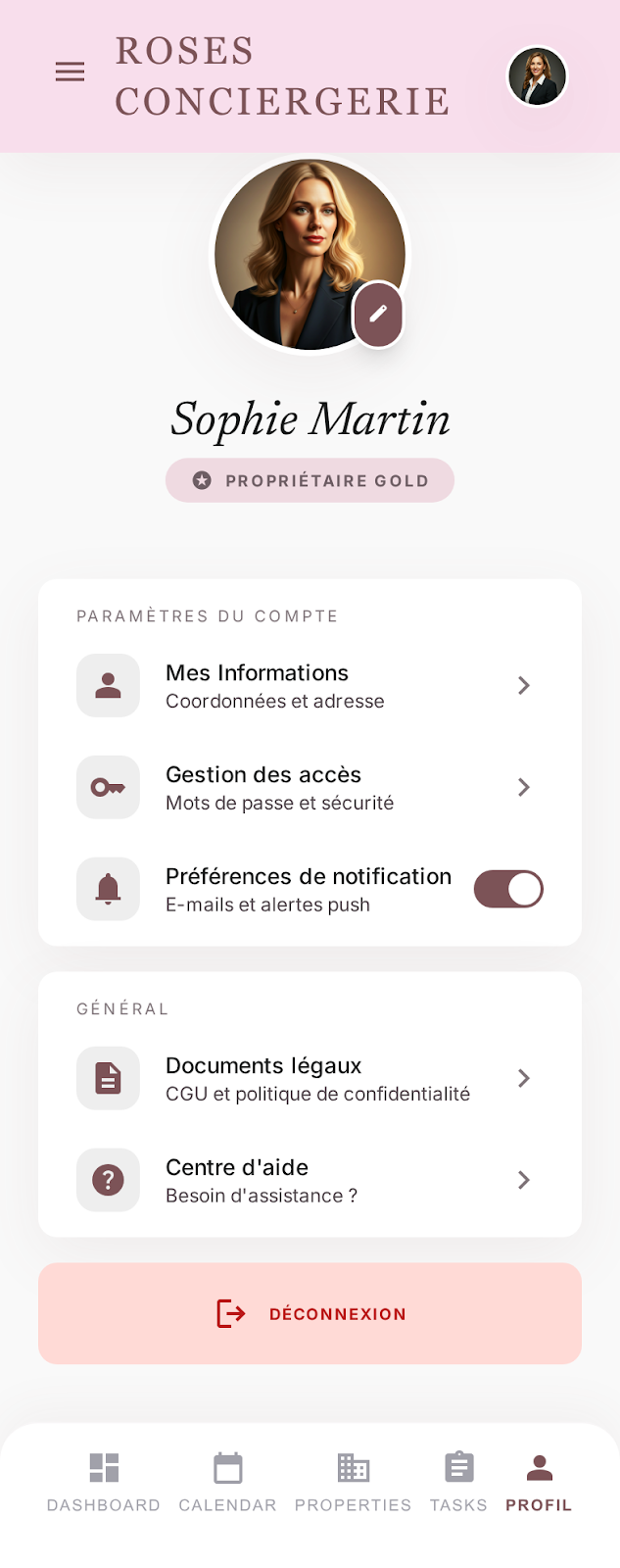 Réservation salons, écran 10