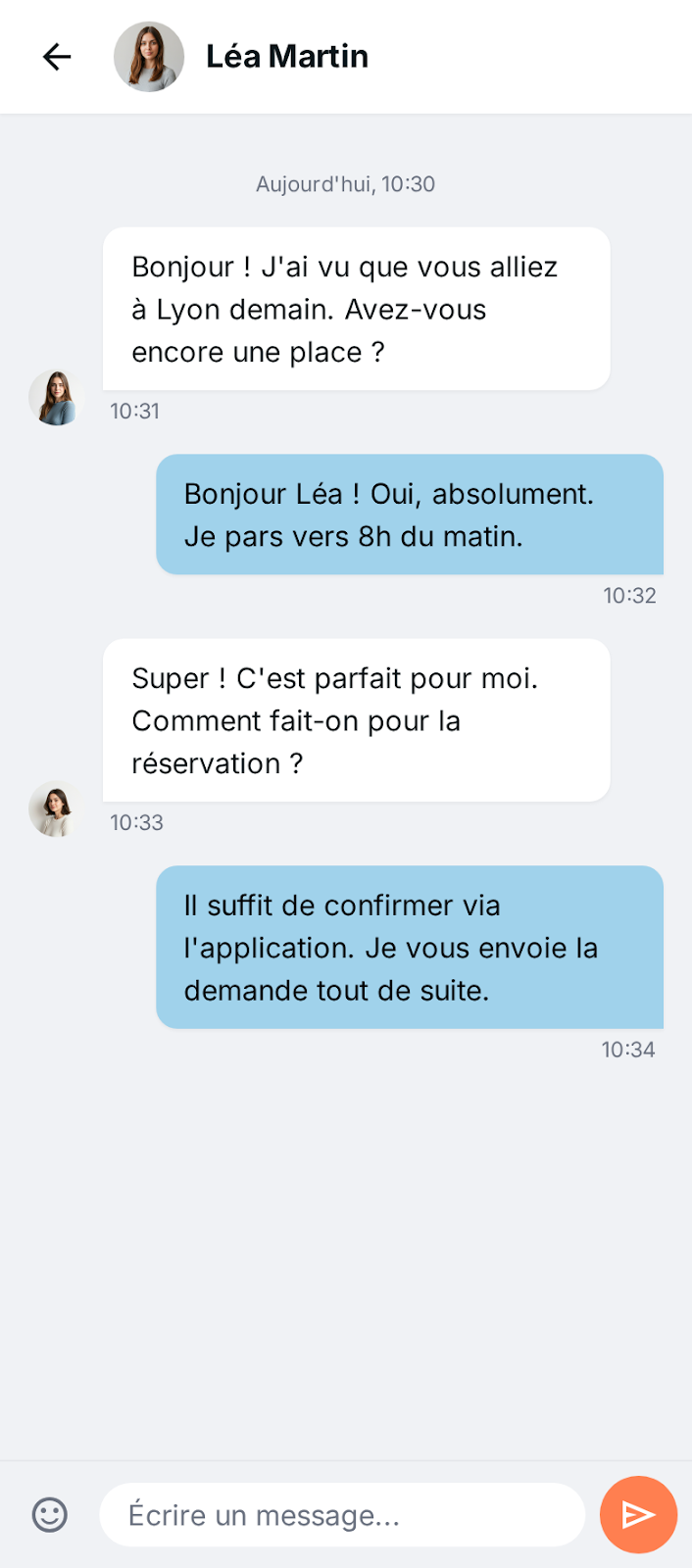 Covoiturage, écran 1
