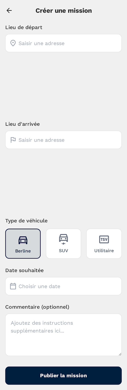 Convoyage auto, écran 1