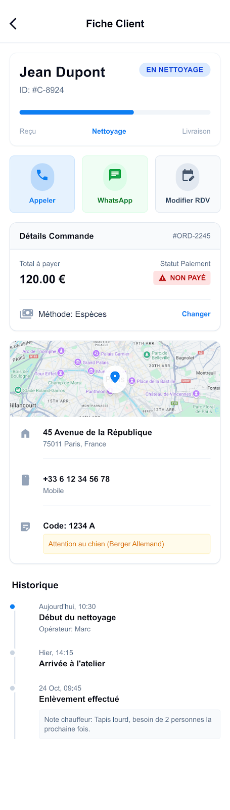 Tournée last-mile, écran 3