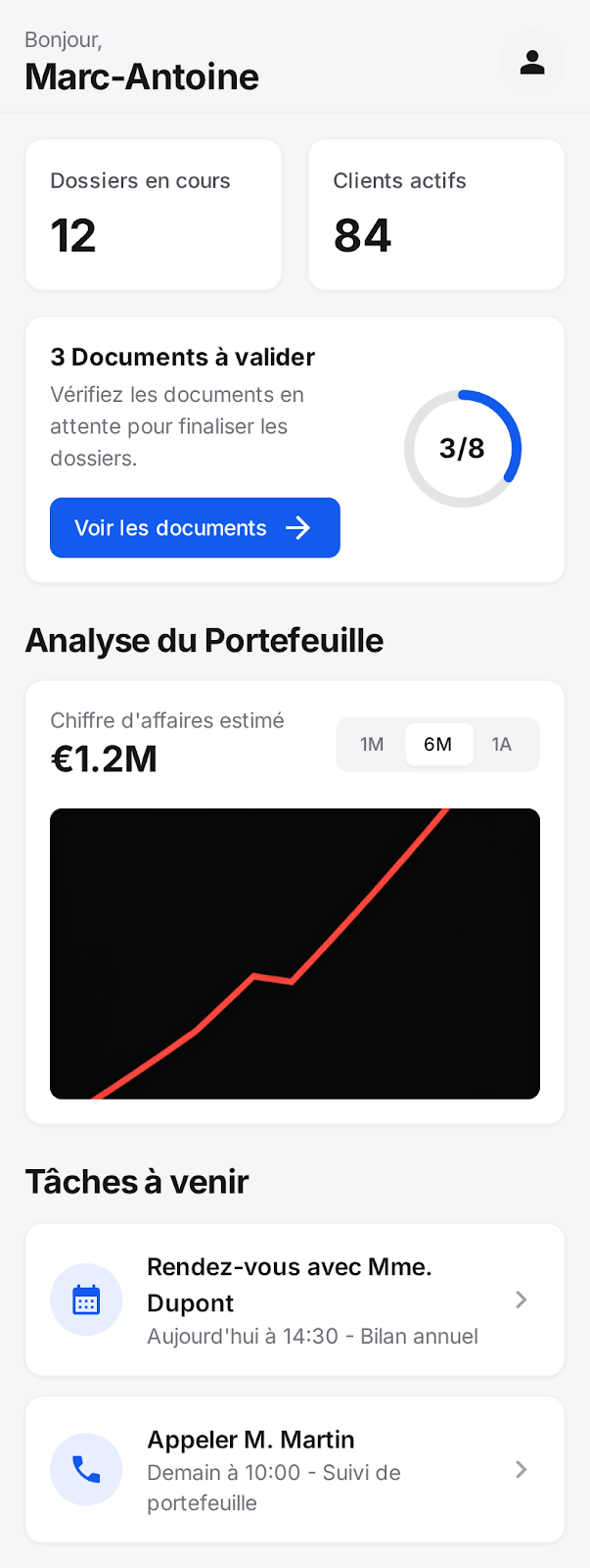 Conseil patrimonial, écran 1