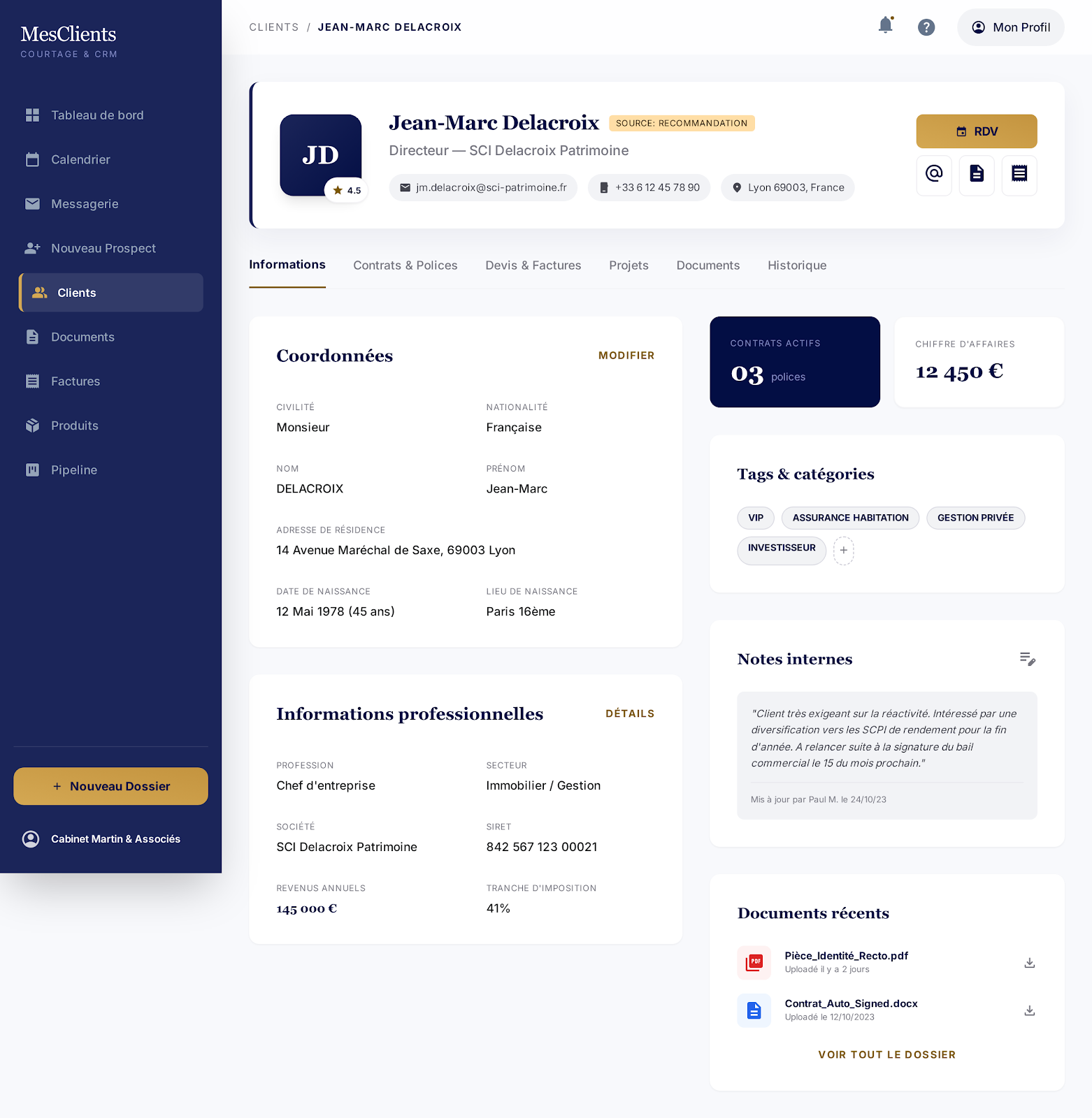 Gestion TPE/PME, écran 1