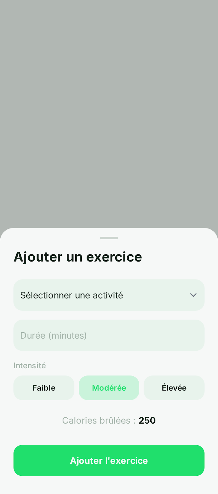 Suivi sportif, écran 2