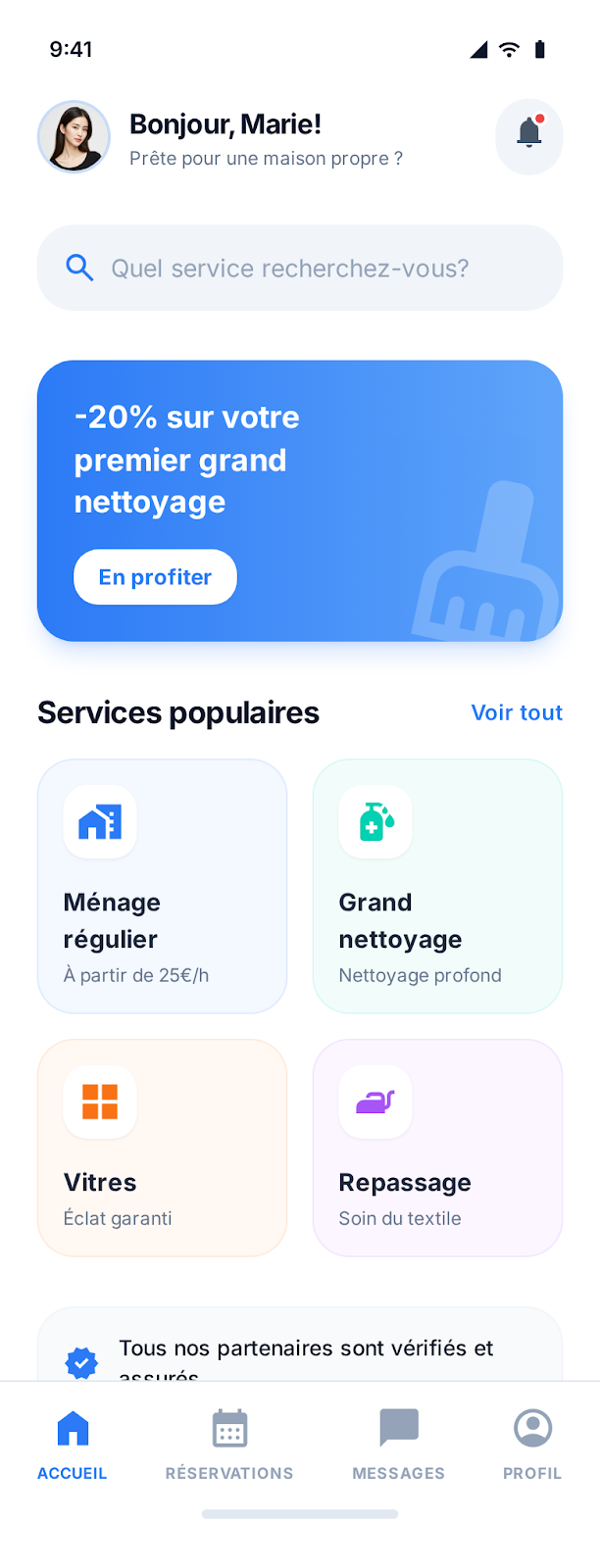 Ménage à domicile, écran 2