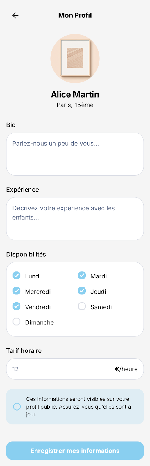 Garde d'enfants, écran 2