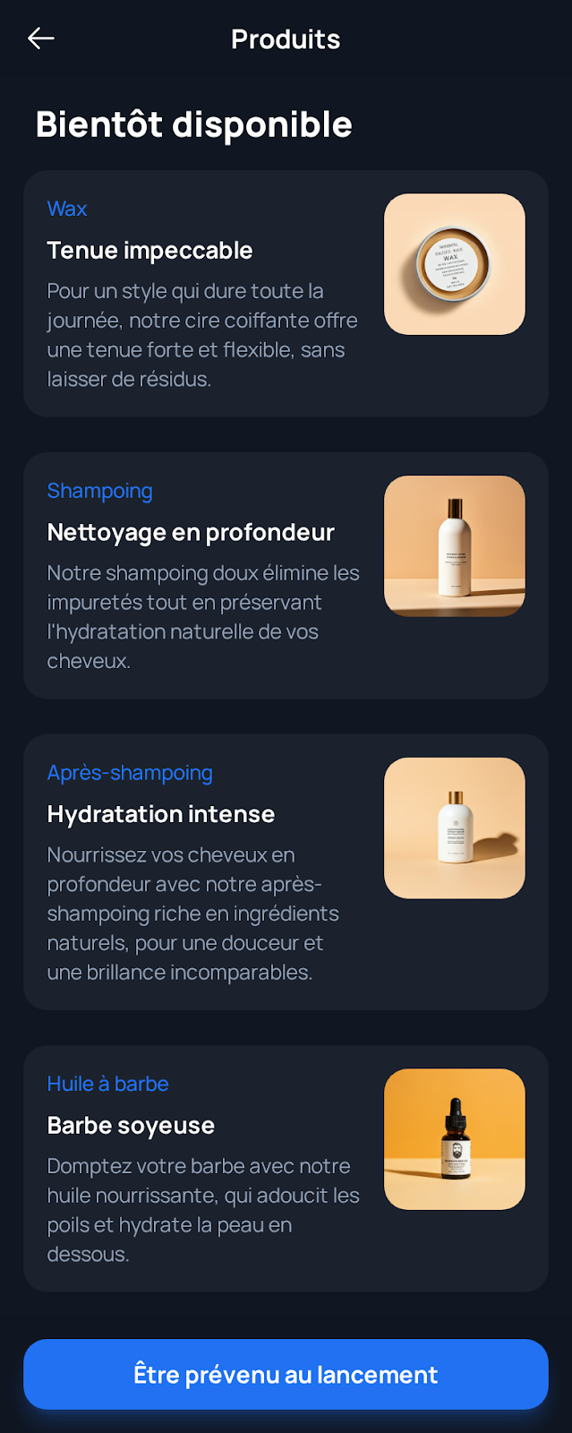 Coiffure itinérante, écran 1
