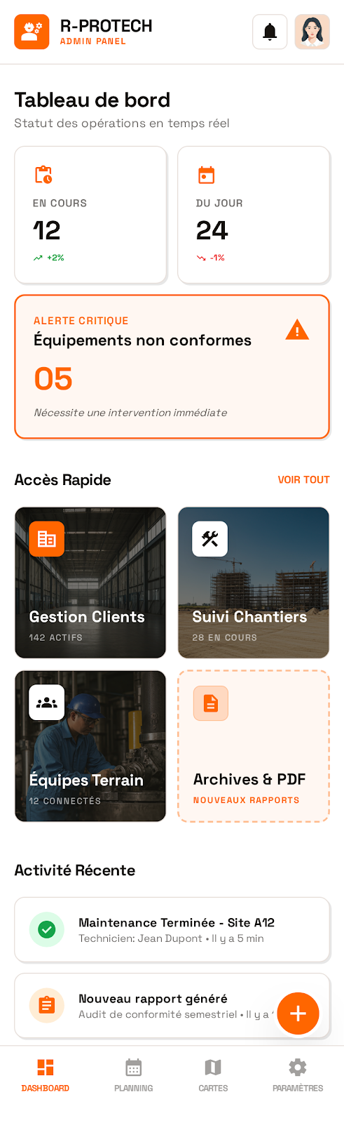 Sécurité industrielle, écran 1