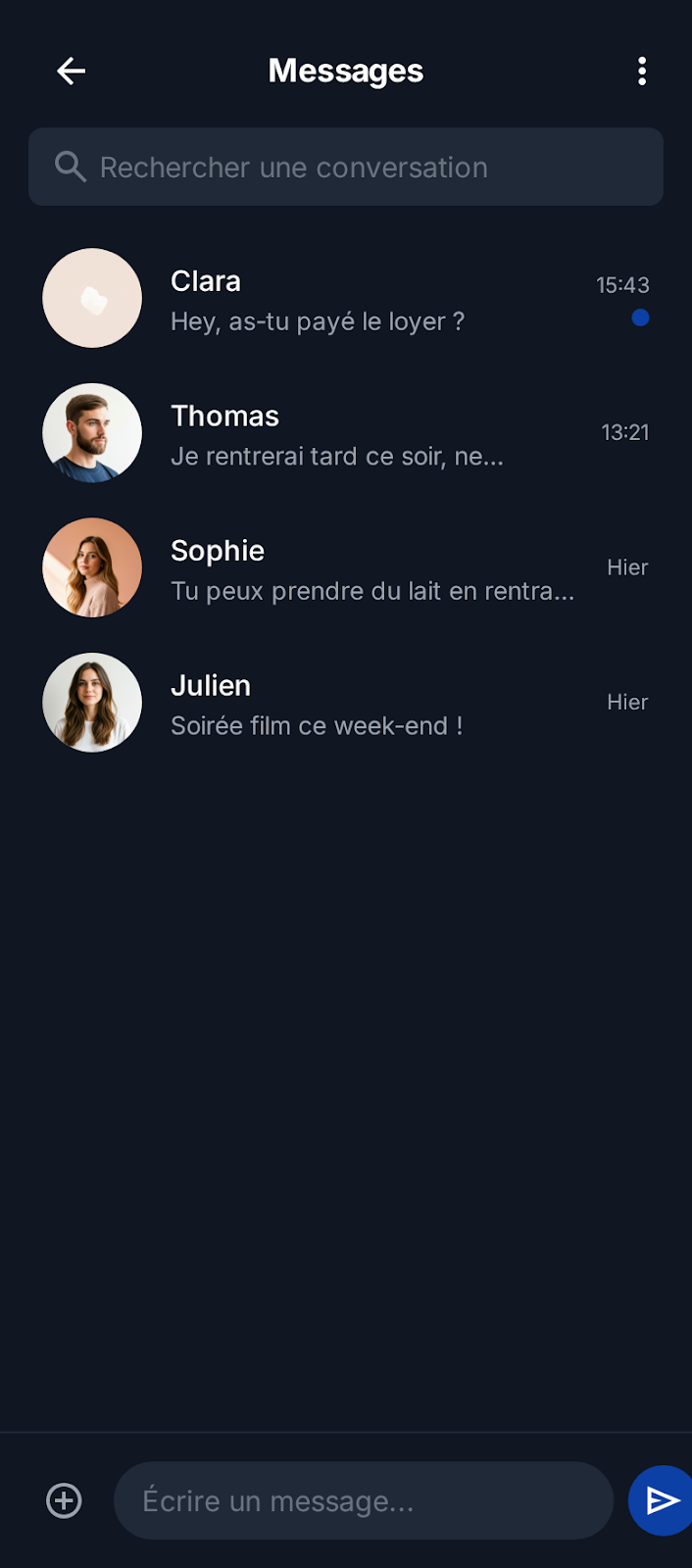 Colocation, écran 2