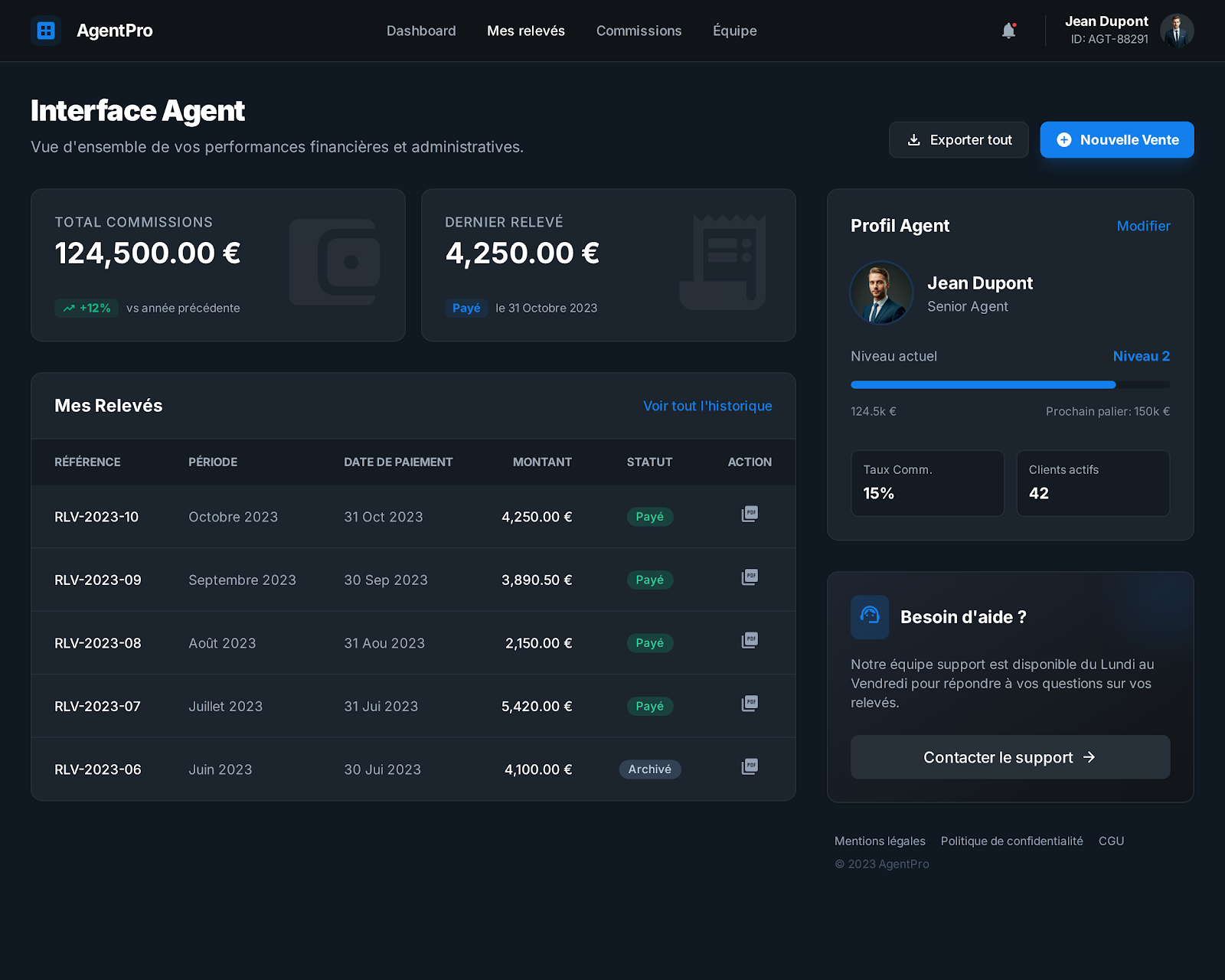 Agents IA legaltech, écran 1
