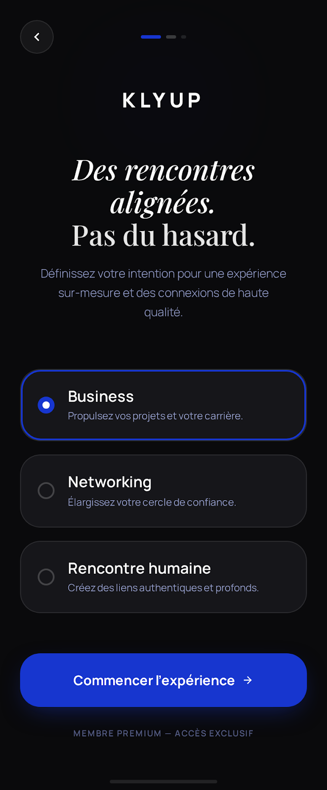 Réseau créateurs, écran 1