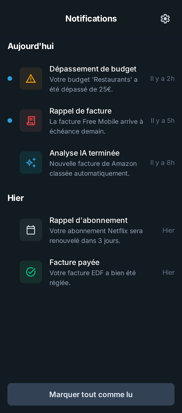 Finance perso, écran 2