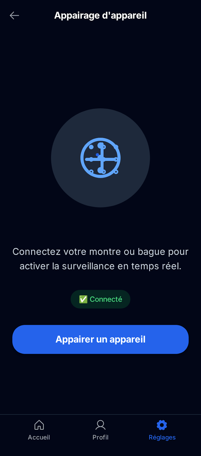 IoT pairing, écran 6
